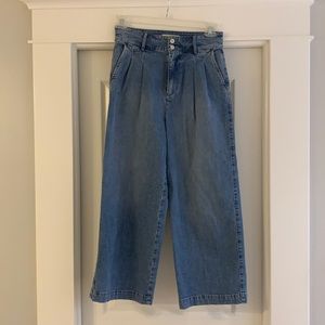 Madewell cropped high waisted wide leg jeans